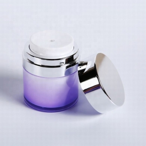 plastic gradient purple container cosmetic airless cream jar