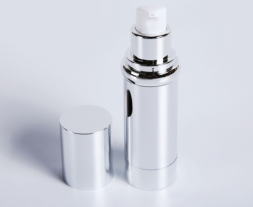 silver airless plastic cosmetic container