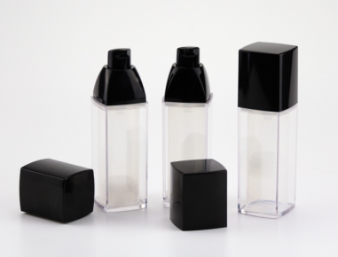 30ml  black color square  airless bottle for skincare