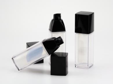 30ml  black color square  airless bottle for skincare