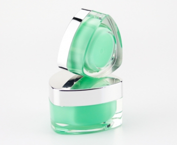 Customized triangle shape cosmetic acrylic 15ml 50ml 30ml cream green jar