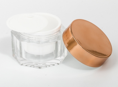 double wall gold cosmetic jar cream container