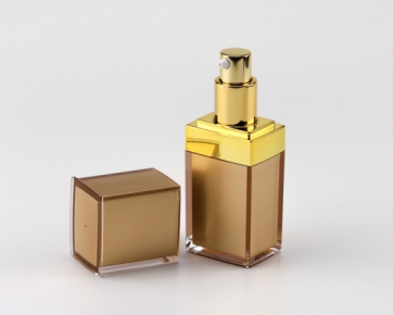 30ml 50ml square gold plastic bottle for lotion