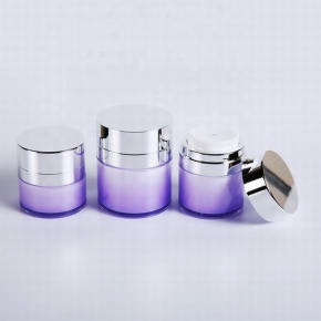 plastic gradient purple container cosmetic airless cream jar