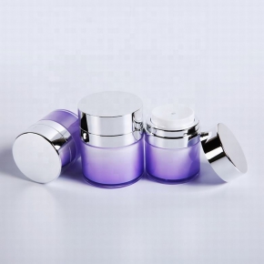 plastic gradient purple container cosmetic airless cream jar