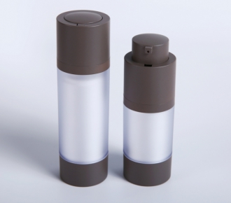 frosted color cosmetic airless pump bottle with twist up cap