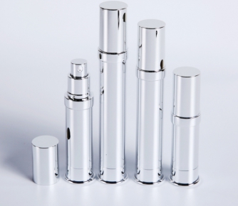 luxury silver plastic containers with airless pump