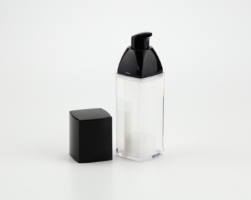 30ml  black color square  airless bottle for skincare