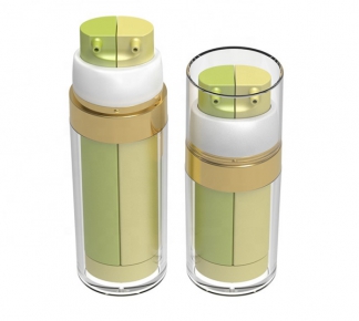 Eco-friendly 30ml 50ml transparent plastic pump spray cosmetic double wall bottle